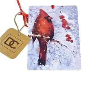 Dean Crouser DEMDACO Cardinal Wood Watercolor Hanging Gift Card Holder/Ornament